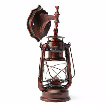 Outdoor Vintage Antique Rustic Lantern Lamp Retro Wall Sconce Light Fixture E27 • $19