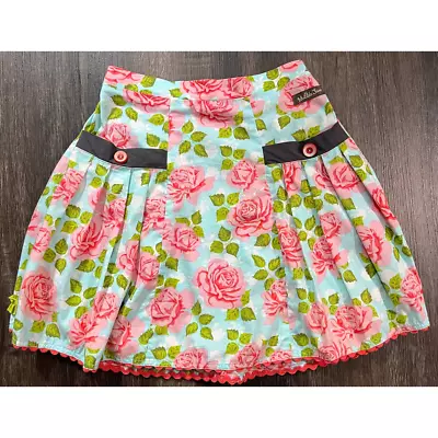 Matilda Jane Girls Blue Floral Skirt Salt Water Taffy Size 6 EUC • $16