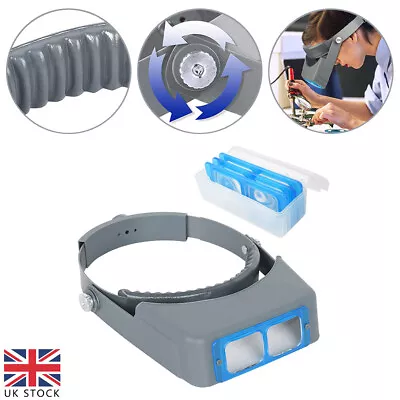 Lens Head Magnifier Glasses Magnifying Visor Glass Headband Lenses New • £17.99