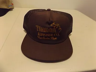 Vintage-THUMB LUMBER CO. Port Austin Mich.  Mesh Cap Adjustable Strap Back • $10