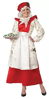 Mrs. Claus Pinafore Dress With Apron Christmas Adult Costume • $52.88