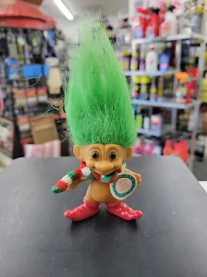 Vintage Merry Little Troll Russ 3  Christmas ELF Troll Santa's Elf Green Hair • $9.99