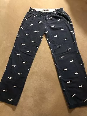 Hollister Women’s Blue Logo Lounge-pajama Bottoms Size Medium  • £9.64