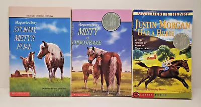 Horse Books Misty Chincoteague Stormy Justin Morgan Marguerite Henry Lot Of 3 • $6.99