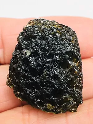 Moldavite-39CT Genuine Raw Moldavite Crystal From Czech Republic PIC Certificate • $0.99