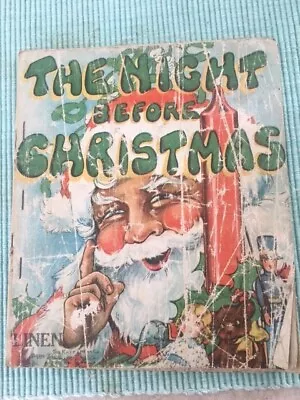 Vintage Linen Night Before Christmas Book Copyright 1927 Platt & Munk • $10.50