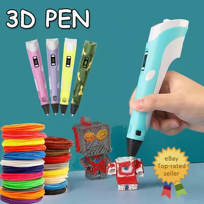 Kid Gift Set USB Doodle Drawing 3 Free Filaments AU LCD Screen 3D Printing Pen • $17.88