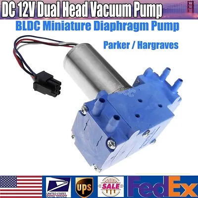 Parker / Hargraves Dual Head Air Pump DC12V Diaphragm Pump Brushless Vacuum Pump • $24.99