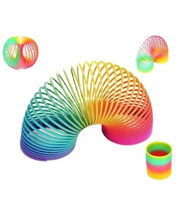 Large Rainbow Spring Coil Slinky Fun Kids Toy Magic Stretchy Bouncing New • £2.98