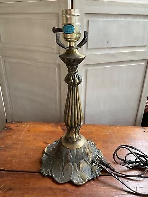 Vintage Tiffany Style Cast Metal Lamp Base Only WORKING • $59