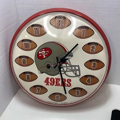 Rare Vintage 1993 P&K Products NFL Wall Clock San Fransisco 49ers Works • $89.95