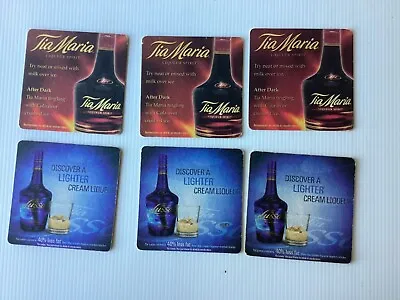 6 X Tia Maria  “ Tia Maria After Dark  “  Australian 2000s Issue COASTERS • $3