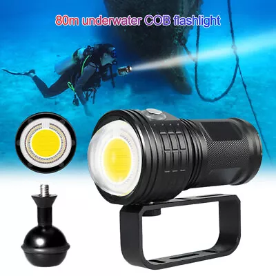10000LM Diving Flashlight Photography COB+LED Light IPX8 Torch Underwater 80m US • $59.99