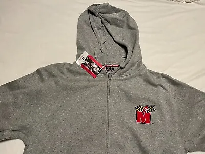 NEW!  University Of Maryland Colosseum Zip-up Grey Hoodie Sweatshirt • $28.76