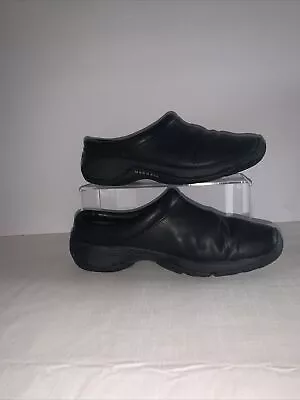 Merrell Women’s Size 7.5 Black Leather Clogs Air Cushion Comfort • $31.99