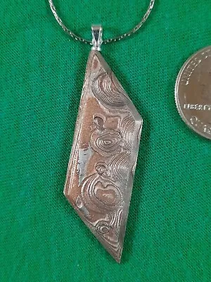Hand Forged Copper Nickel Mokume Gane Pendant On Stainless Chain • $75