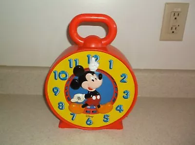  Vintage Disney Mattel MICKEY MOUSE Interactive Spinning/Talking Clock 1981 710 • $11.96