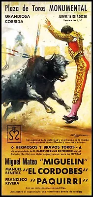 Bullfighting -Plaza De Toros Monumental Barcelona #66 Canvas Art Poster 12 X 24  • $24.99