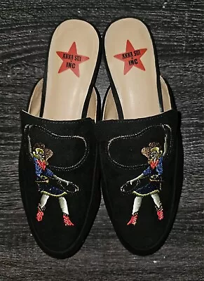 New Anna Sui X INC Cowgirl Rockabilly Rodeo Embroidered Slip On Shoes Size 7.5 M • $53.99