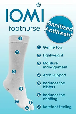 £7.99 • Buy IOMI - Mens And Ladies Lightweight Cotton Five Toe Socks For Athletes Foot