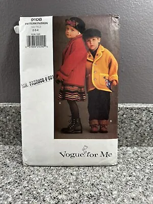 Uncut Vogue For Me Sewing Pattern 9108 Child's Jacket Skirt Pants Size 2-3-4 • $4.99