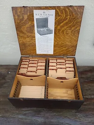 Antique Oak National Cash Register Company Filing Case File Box • $260