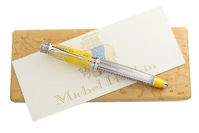 Michel Perchin Imperial 10th Anniversary Yellow & Rhodium Fountain Pen - #04/15 • $9750