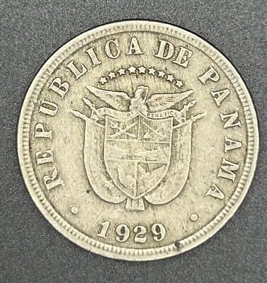 1929 Panama 5 Balboas XF World Coin. Nice • $13