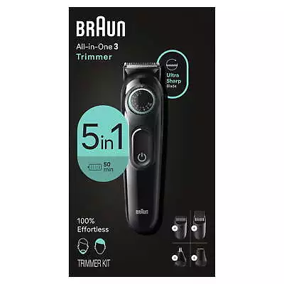 Series 3 3450 5-in-1 Men's Electric Grooming Kit With Beard Hair TrimmerBlack • $28.44