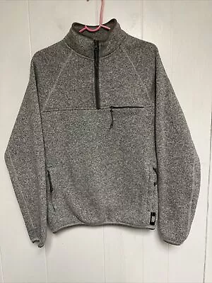 J. Crew Nordic Fleece Jacket Sweater Half-Zip Polartec Gray Pullover Size S • $34