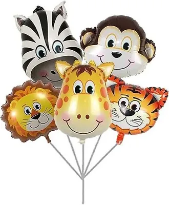 Jungle Safari Animal Balloons Foil Tiger Lion Zebra Monkey Giraffe Birthday Part • $12.97