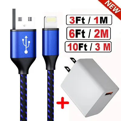 $6.59 • Buy Braided USB Fast Charging Adapter Data SYNC Charger Cable Cord 3/6/10FT LONG