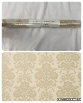 Laura Ashley Tatton Champagne Roll Wallpaper With Glitter Ink • £25