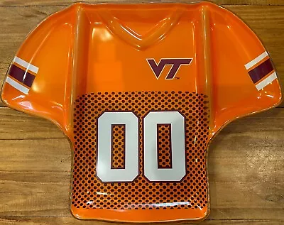 Virginia Tech Football Jersey Chip & Dip Plate Serving Plate Tailgate Party • $12.50