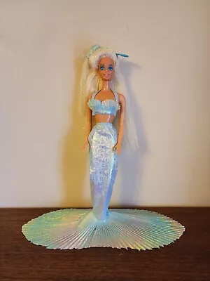 Vintage 1991 Magical Mermaid Barbie Blue Rainbow Glitter Iridescent Hair #1434 • $32.40