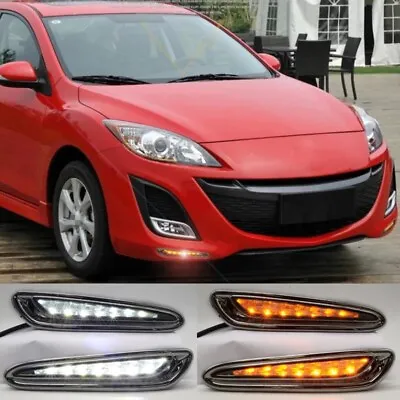 Fit For Mazda 3 Axela 2010-2013 Car Daytime Running Light W/Turn Signal LED DRL  • $60.49