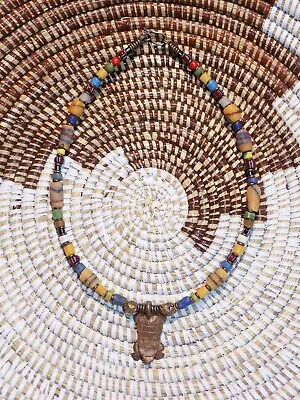 African Armadillo Trade Bead Brass Choker Ethnic Tribal Boho Jnpm1 • $14.97