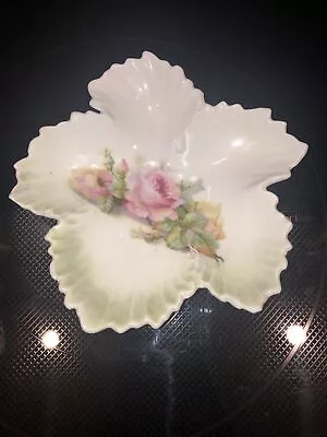 Vintage Antique Leuchtenburg Germany Porcelain Leaf Dish ~ 1900's • $12