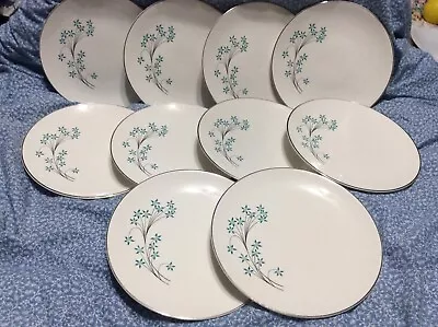 10- Vintage Royal China Dessert Plates  Sorrento  Silver Trim  Made In The U.s.a • $30.99