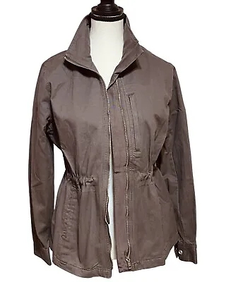 StitchFix Cargo Jacket Sz Small Lightweight Shacket Coat Gray Brown Utility Top • $32.38