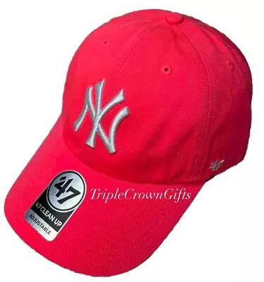 MLB NY Yankees ('47 Brand) Clean Up Hat Adjustable Strap Neon Pink • $29.99