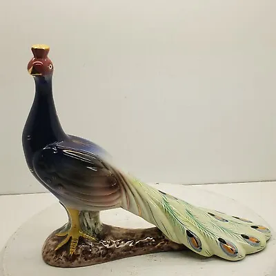 $64.99 • Buy Vintage 1960s Ceramic Handpainted Peacock Figurine