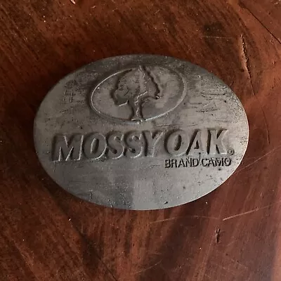 Mossy Oak Logo Silver Metal Belt Buckle Tree Brand Camo Gray • $17.52