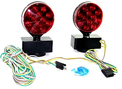 Magnetic Towing Light 12v Tow Trailer Lights Brake Tail Signal 12 Volt Kit Led • $26.99