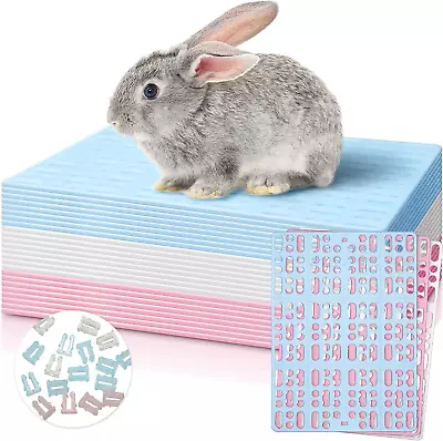 24 Pieces Plastic Rabbit Cage Mat Durable Rabbit Feet Pad In Assorted Color Wi • $43.99