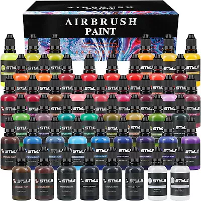 48 Colors Airbrush Paint DIY Acrylic Paint Color Set For DIY Hobby Model Artists • $56.39