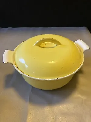 Vintage Descoware Belgium Yellow Enamel Cast Iron Dutch Oven 8.75 • $24