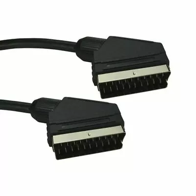 21 Pin Gold Scart Video / TV VCR Cable Lead 10 Metre Cable LONG 10m • £11.62