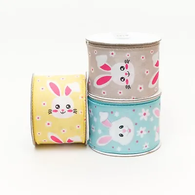 Easter Bunny Wired Ribbon Woven 3 Shades Width 63mm • £3.32