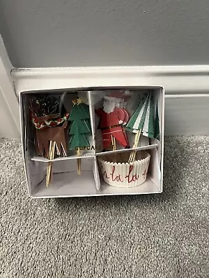 Meri Meri Jingle All The Way Christmas Cupcake Kit Santa Reindeer 24 New Topper • $8